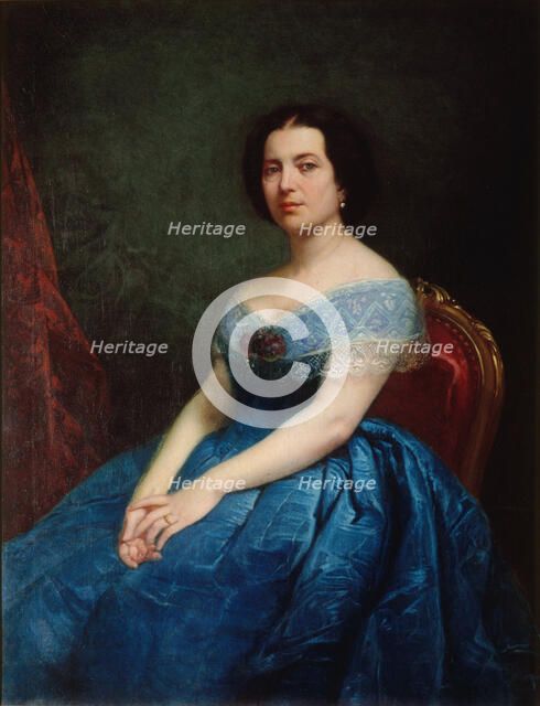 Portrait of Ernesta Grisi (1816-1895), 1866. Creator: Bonnegrace, Charles Adolphe (1808-1882).