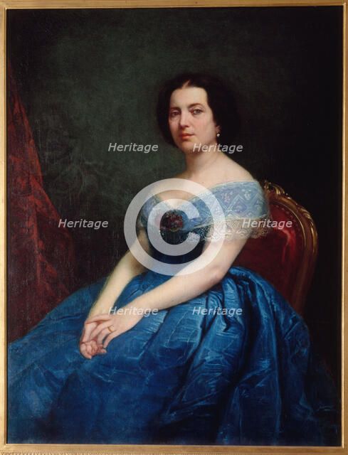 Portrait of Ernesta Grisi (1819-1895), singer, 1866. Creator: Charles Adolphe Bonnegrace.