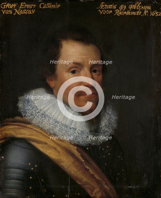 Portrait of Ernst Casimir (1573-1632), Count of Nassau-Dietz, c.1623-c.1633. Creator: Workshop of Michiel Jansz van Mierevelt.