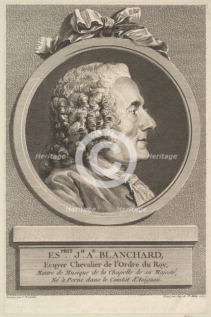 Portrait of Esprit-Joseph-Antoine Blanchard, 1767. Creator: Augustin de Saint-Aubin.