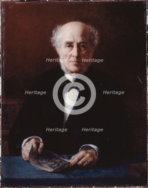 Portrait of Étienne Arago (1802-1892), writer and politician, c1880. Creator: Jules Emmanuel Valadon.