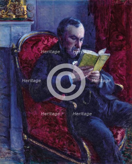 Portrait of Eugène Daufresne reading, 1878. Creator: Caillebotte, Gustave (1848-1894).