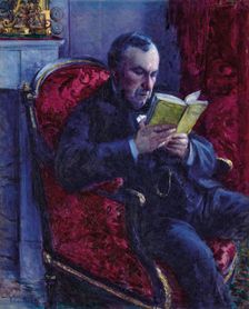 Portrait of Eugène Daufresne reading, 1878. Creator: Caillebotte, Gustave (1848-1894)