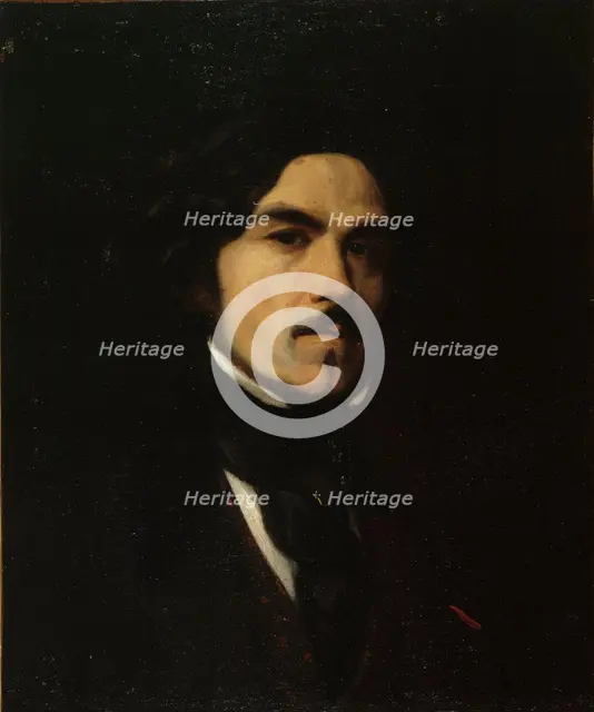 Portrait of Eugène Delacroix (1798-1863), painter, c1840. Creator: Charles-Emile-Callande de Champmartin.
