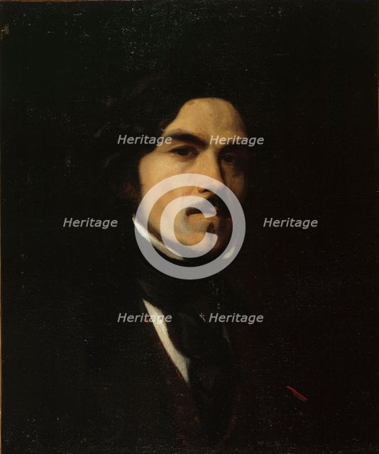 Portrait of Eugène Delacroix (1798-1863), painter, c1840. Creator: Charles-Emile-Callande de Champmartin.