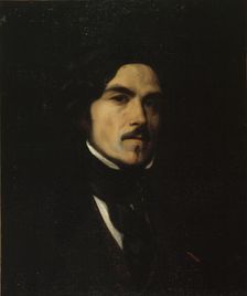 Portrait of Eugène Delacroix (1798-1863), painter, c1840. Creator: Charles-Emile-Callande de Champmartin