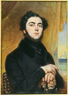 Portrait of Eugène Sue (1804-1857), novelist, 1836. Creator: Francois-Gabriel-Guillaume Lepaulle