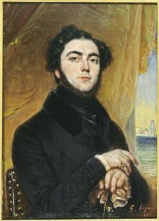 Portrait of Eugène Sue (1804-1857), novelist, 1836. Creator: Francois-Gabriel-Guillaume Lepaulle