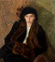 Portrait of Eugenia Dunin-Borkowska, 1912. Creator: Stanislaw Ignacy Witkiewicz