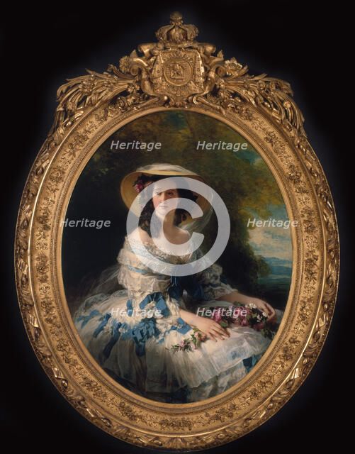 Portrait of Eugénie de Montijo (1826-1920), Empress of the French, 1857. Creator: Winterhalter, Franz Xavier (1805-1873).