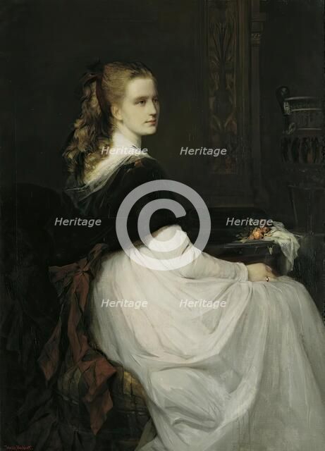 Portrait of Eugenie Scheuffelen, 1867. Creator: Hans Makart.