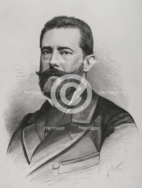 Portrait of Eugenio Sellés Angel (1842-1926), Spanish playwright, 1878. Creator: Arturo Carretero y Sánchez.