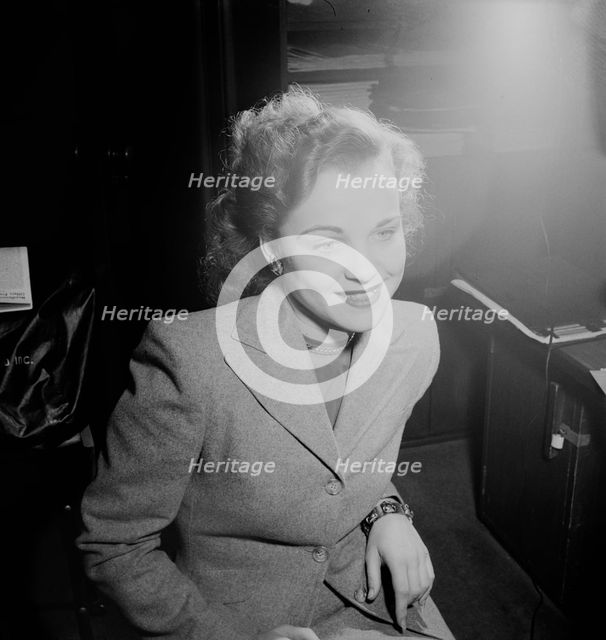 Portrait of Eve Young, ca. Jan. 1947. Creator: William Paul Gottlieb.