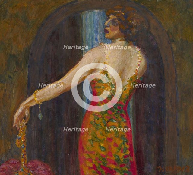 Portrait of Evfimia Nosova, née Ryabushinskaya (1881-1960). Artist: Feofilaktov, Nikolai Petrovich (1878-1941)