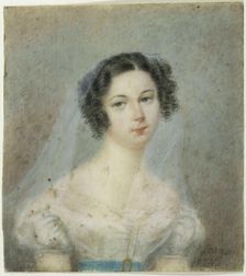 Portrait of Ewelina Hanska, née Rzewuska (1801-1882), 1820s. Creator: Anonymous