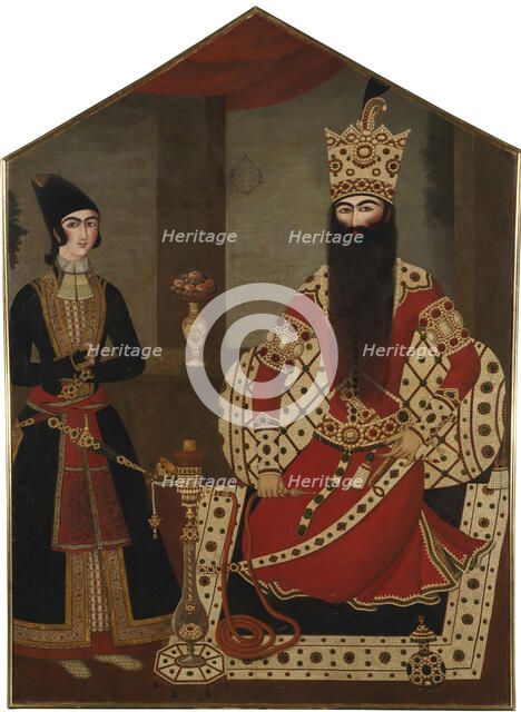 Portrait of Fath Ali Shah Standing (1797-1834), ca 1820. Artist: Mihr Ali (active 1795-1830)