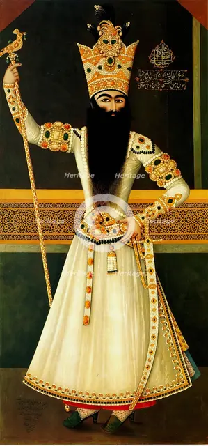 Portrait of Fath Ali Shah Standing, 1809. Creator: Mihr 'Ali.