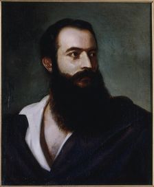 Portrait of Felice Orsini (1819-1858), terrorist, c1858. Creator: Louis Buchheister
