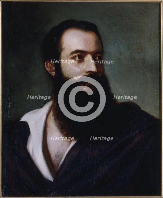 Portrait of Felice Orsini (1819-1858), terrorist, c1858. Creator: Louis Buchheister.