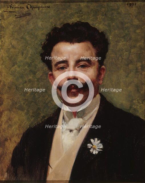 Portrait of Félicien Champsaur (1859-1934), 1901. Creator: Saïn, Paul (1853-1908).