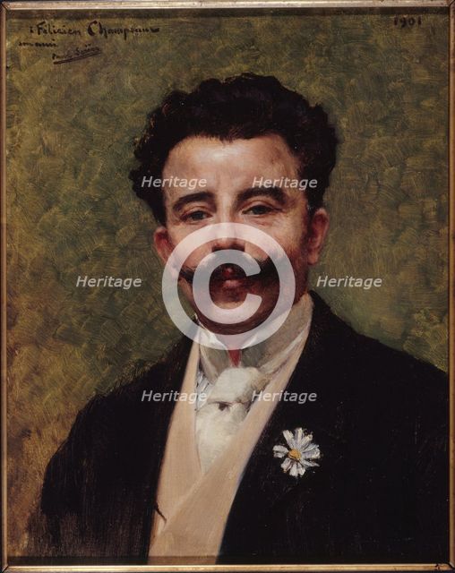 Portrait of Félicien Champsaur (1859-1934), novelist, 1901. Creator: Paul Saïn.