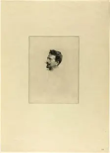 Portrait of Félicien Rops, c. 1895. Creator: Adrien Lambert Jean de Witte