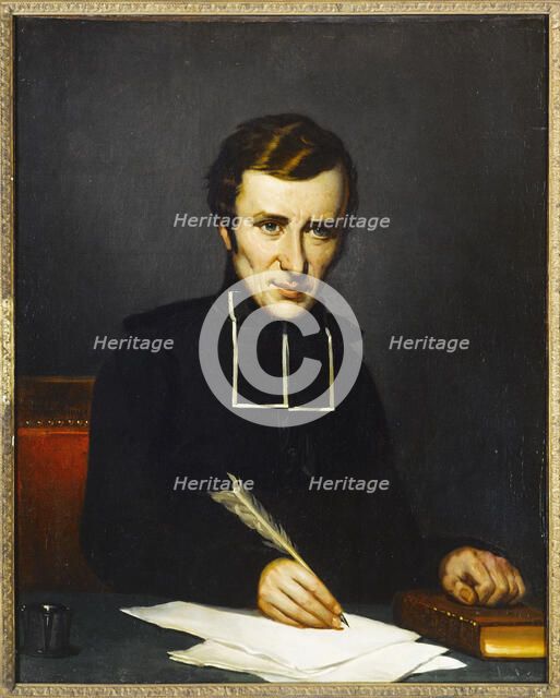 Portrait of Félicité Robert de Lamennais (1782-1854), writer and philosopher, after 1827. Creator: Paulin Jean Baptiste Guerin.