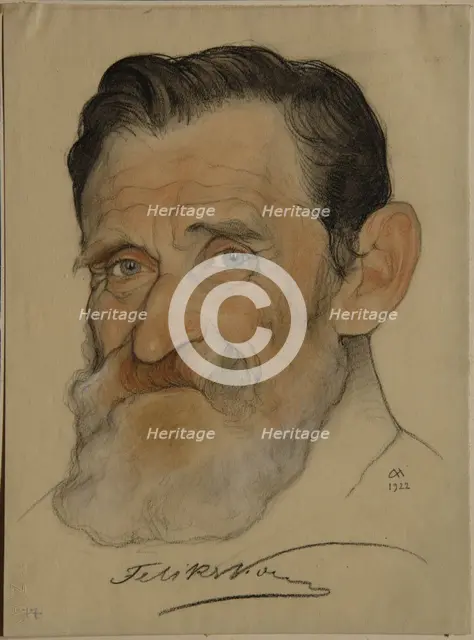 Portrait of Feliks Yakovlevich Kon (1864-1941), 1922. Artist: Andreev, Nikolai Andreevich (1873-1932)
