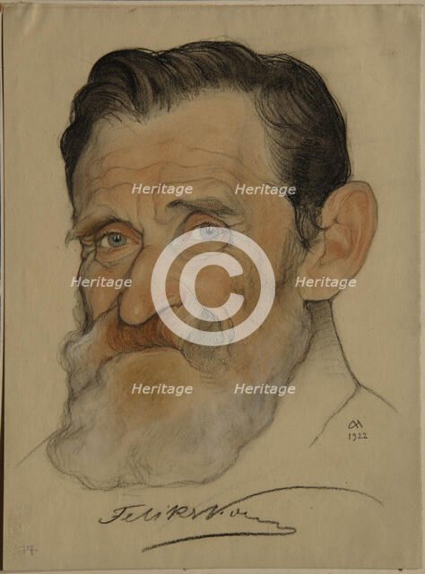 Portrait of Feliks Yakovlevich Kon (1864-1941), 1922. Artist: Andreev, Nikolai Andreevich (1873-1932)