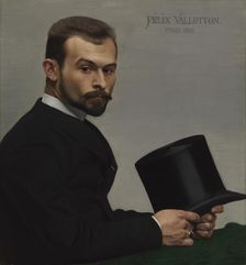 Portrait of Félix Jasinski Holding his Hat, 1887. Creator: Felix Vallotton