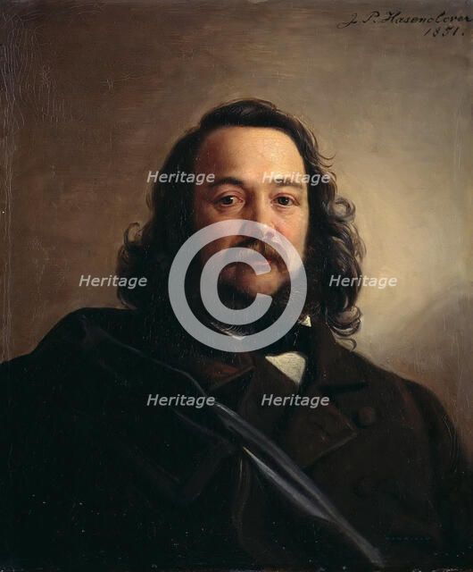 Portrait of Ferdinand Freiligrath  (1810-1876), 1851. Creator: Hasenclever, Johann Peter (1810-1853).