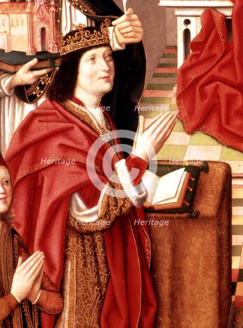 Portrait of Ferdinand II of Aragon the Catholic King (1452-1516), detail from the Painting 'Virgi…