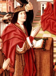 Portrait of Ferdinand II of Aragon the Catholic King (1452-1516), detail from the Painting Virgi…