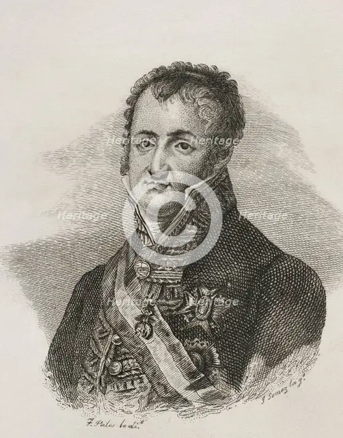Portrait of Ferdinand VII (1784-1833), King of Spain (1808-1833), 1842. Creator: Jose Gomez.