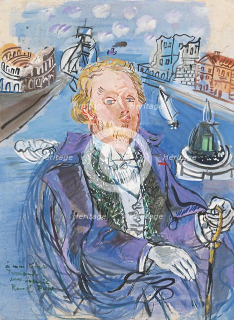Portrait of Fernand Fleuret (1883-1945), ca 1938. Creator: Dufy, Raoul (1877-1953).