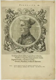 Portrait of Fernelius, published 1574. Creators: Unknown, Johannes Sambucus