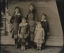 Portrait of Five Children, about 1870. Creator: Unknown