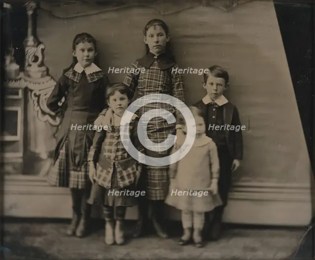 Portrait of Five Children, about 1870. Creator: Unknown.