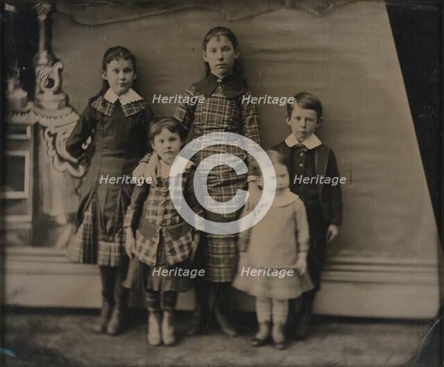 Portrait of Five Children, about 1870. Creator: Unknown.