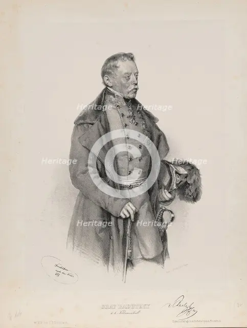 Portrait of Field Marshal Josef Graf Radetzky von Radetz (1766-1858), 1849. Creator: Kriehuber, Josef (1800-1876).