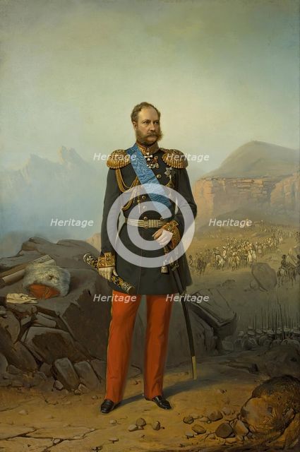 Portrait of Field-Marshal Prince Alexander Baryatinsky, 1869. Creator: Georg von Bothmann.
