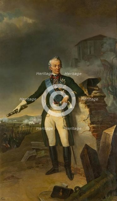 Portrait of Field Marshal, Prince Alexander V. Suvorov (1730-1800), 1833. Creator: Nicolas-Sébastien Frosté.