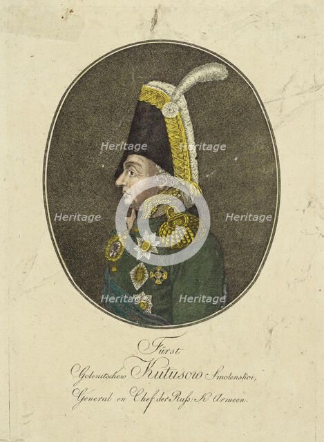 Portrait of Field Marshal Prince Mikhail Kutuzov (1745-1813), c. 1790. Creator: Loeschenkohl, Johann Hieronymus (1753-1807).