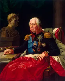 Portrait of Field Marshal Prince Mikhail Kutuzov (1745-1813), early 19th century. Creator: Oleszkiewicz, Józef (1777-1830)