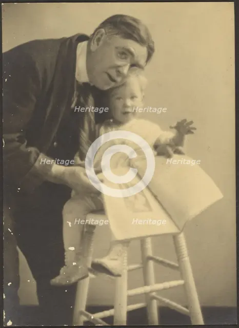 Portrait of Fleckenstein and Grandchild, 1907-1943. Creator: Louis Fleckenstein.