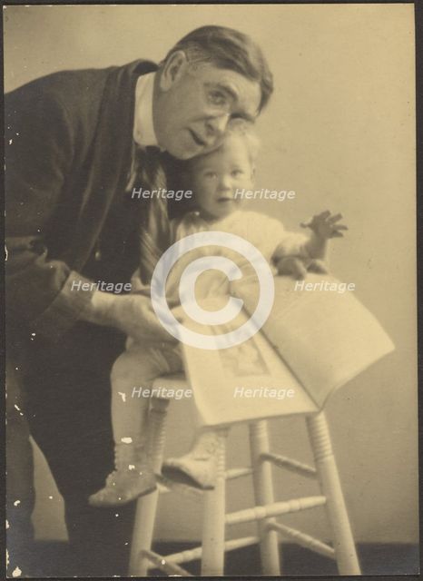 Portrait of Fleckenstein and Grandchild, 1907-1943. Creator: Louis Fleckenstein.