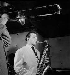 Portrait of Flip Phillips, Three Deuces, New York, N.Y., ca. June 1947. Creator: William Paul Gottlieb