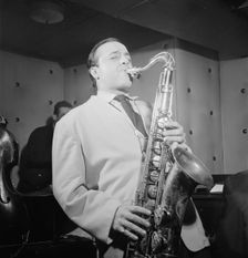 Portrait of Flip Phillips, Three Deuces, New York, N.Y., ca. June 1947. Creator: William Paul Gottlieb