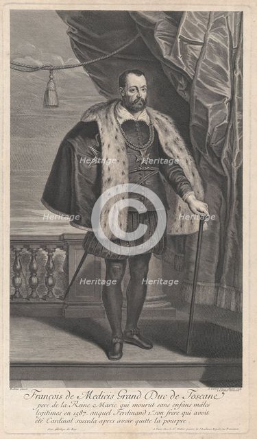 Portrait of Francesco I de' Medici, Grand Duke of Tuscany, ca. 1707. Creators: Gerard Edelinck, Jean-Marc Nattier.