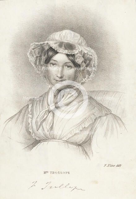 Portrait of Frances Trollope (1779-1863) , 1839. Creator: Elias, Friedrich Bernhard (1813-1845).